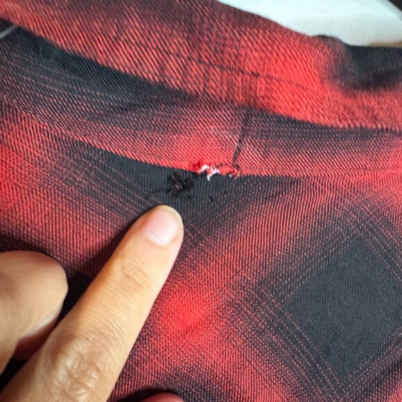 Anthropologie Cloth & Stone plaid flannel tie button down shirt - Picture 5 of 6